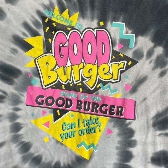 Vintage Nickelodeon Shirt Womens Large Good Burger Tee Unisex Tie Dye 90s Retro - Picture 2 of 6